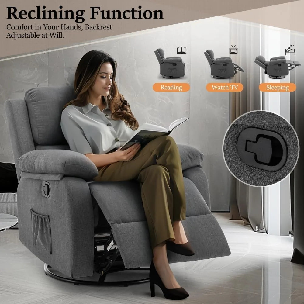 Calvian 360 Swivel Rocker Recliner Chair