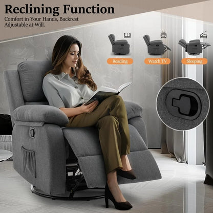Calvian 360 Swivel Rocker Recliner Chair