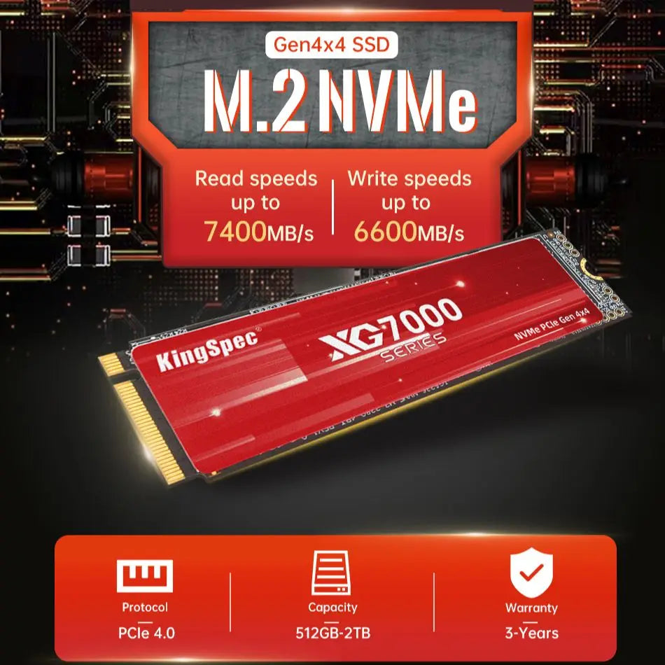 Kingspec SSD M2 Nvme 512G 1TB 2TB 4TB Ssd M.2 2280 Pcie 4.0 SD Nmve Gen4 Hard Disk Drives
