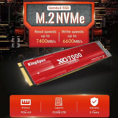 Kingspec SSD M2 Nvme 512G 1TB 2TB 4TB Ssd M.2 2280 Pcie 4.0 SD Nmve Gen4 Hard Disk Drives