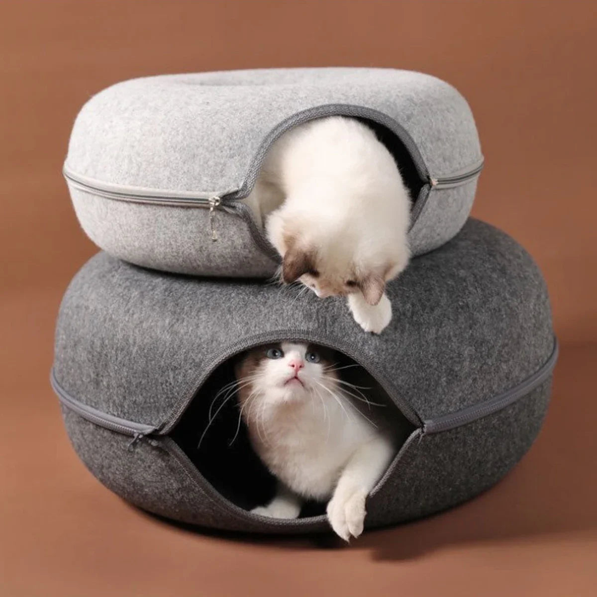 Cozy Donut Cat Bed Tunnel
