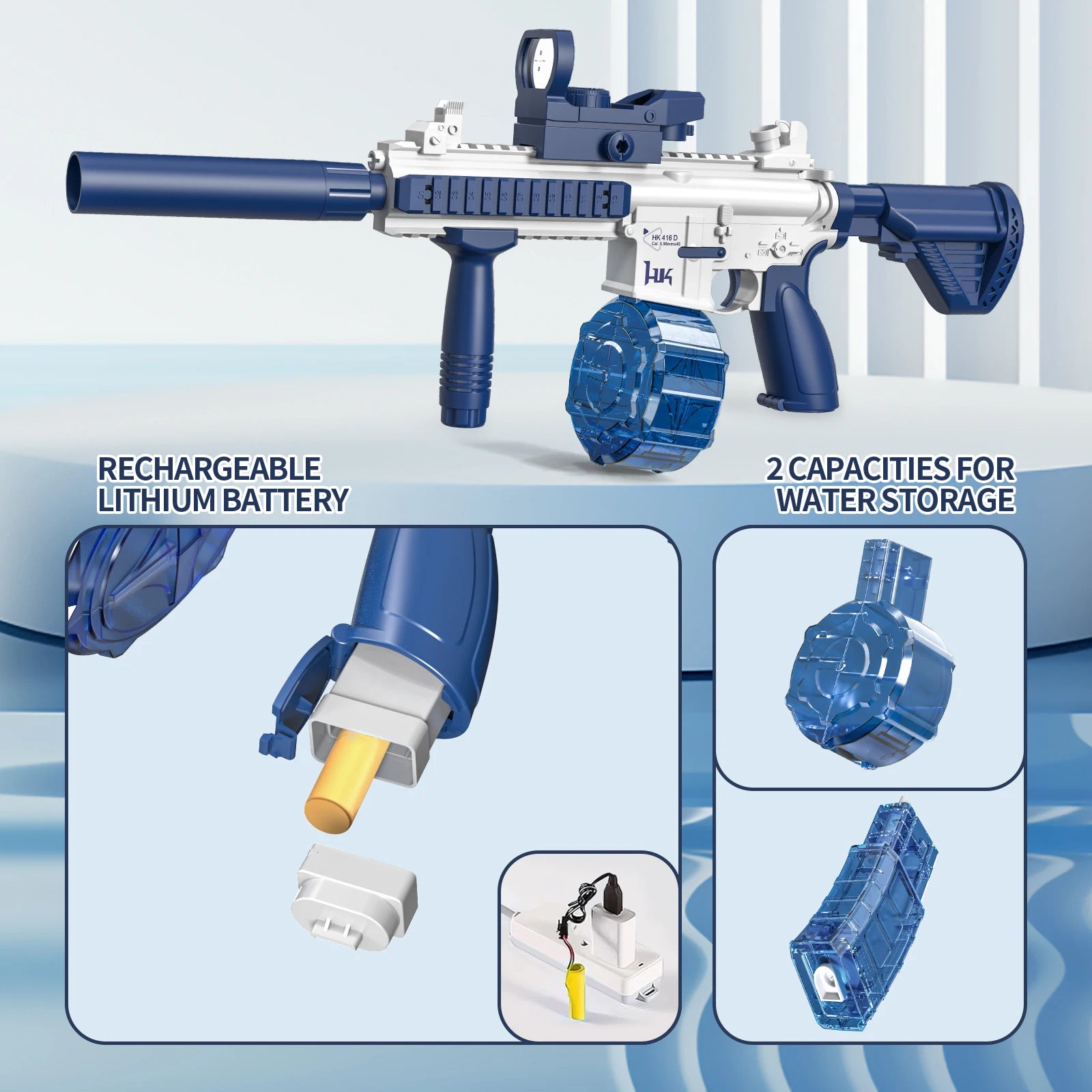 M416 Water Gun Fully Automatic Shooting Toy Summer M416 Water Gun Battle Beach Outdoor Entertainment Children'S and Adult Toys