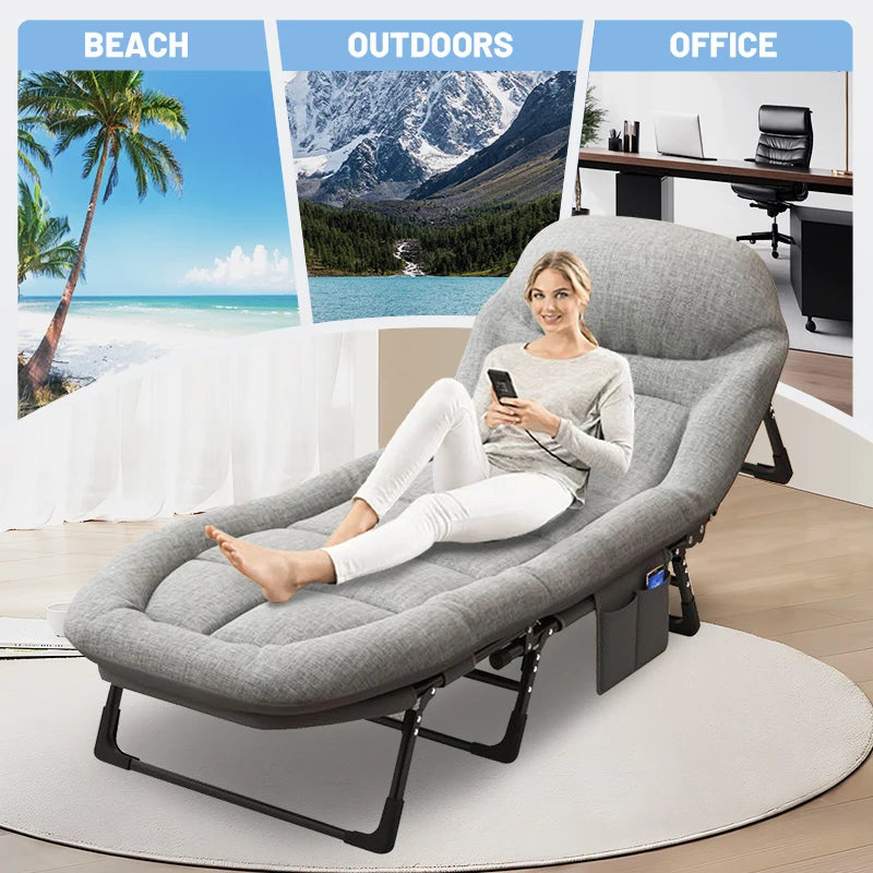 American Folding Bed & Single Sofa Bed, Nap and Nap Lounge Chair, Essential for Courtyard Sunbathing