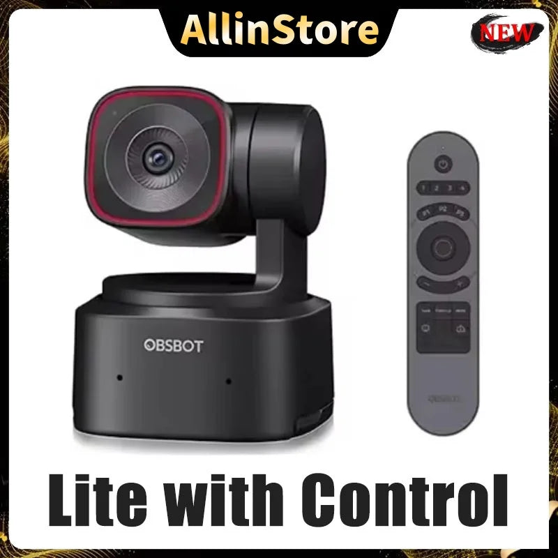 OBSBOT Tiny 2 Lite PTZ 4K Webcam 1080P@60Fps HDR with AI Tracking Privacy Cover Microphone 1/2" Sensor USB2.0 Plug&Play