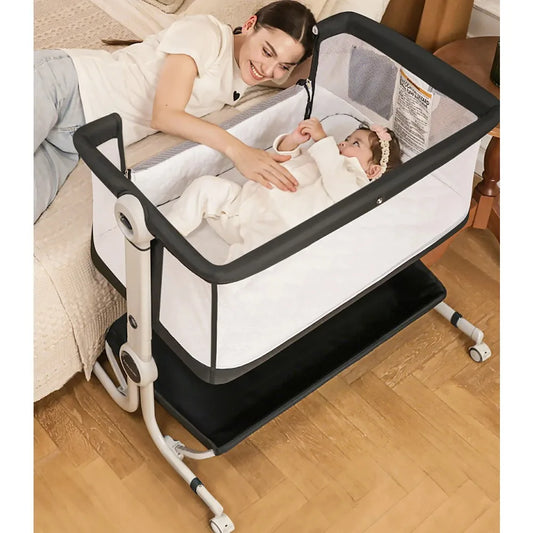 3 in 1 Baby Bassinet,Baby Basinet Bedside Sleeper, Standalone Baby Crib,6 Height Adjustable Portable Crib for Newborn
