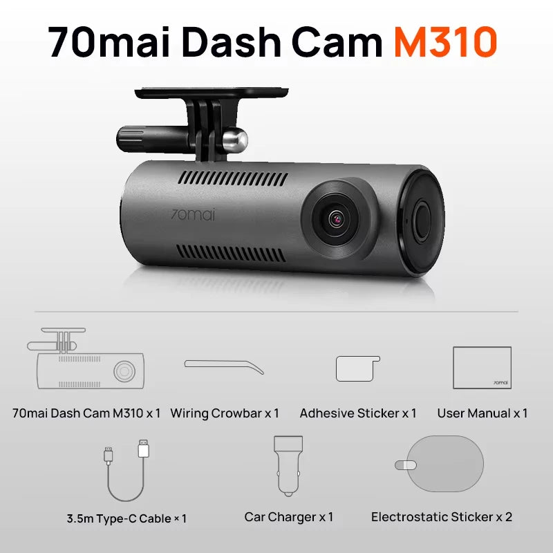 70Mai M310 Dash Cam with GPS & Parking Monitor