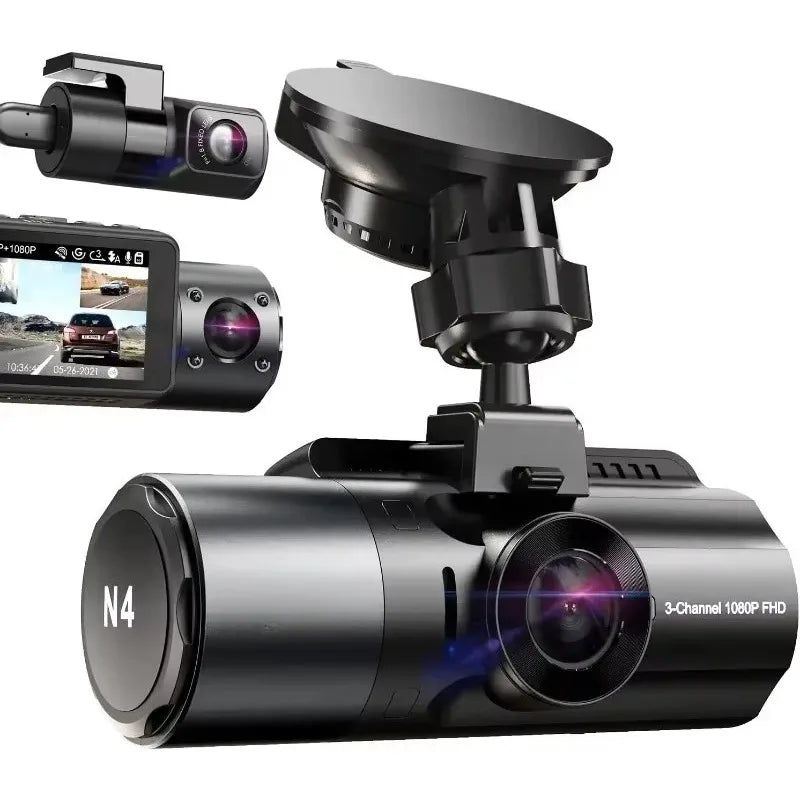 Fully Upgraded 3 Channel 4K Dash Cam,1440P+1440P+1080P Three Way Triple Car,4K+1080P Front and Rear,1440P+1440P Front and Inside