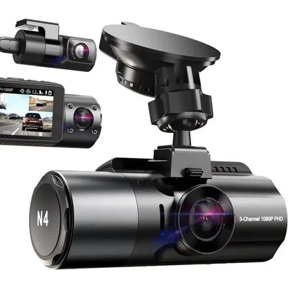 Fully Upgraded 3 Channel 4K Dash Cam,1440P+1440P+1080P Three Way Triple Car,4K+1080P Front and Rear,1440P+1440P Front and Inside