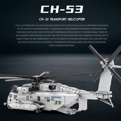 CH-53E Transport Military Helicopter Building Blocks Toy