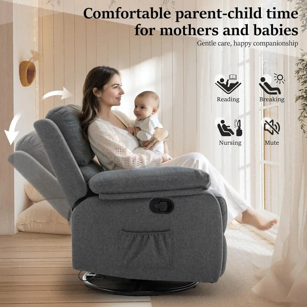 Calvian 360 Swivel Rocker Recliner Chair