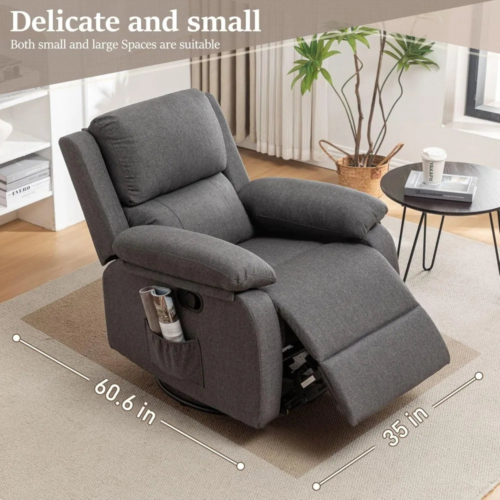 Calvian 360 Swivel Rocker Recliner Chair
