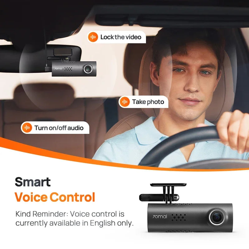 70Mai Dash Cam 3 M200 Car DVR with English Voice Control Night Vision 24H Parking Mode