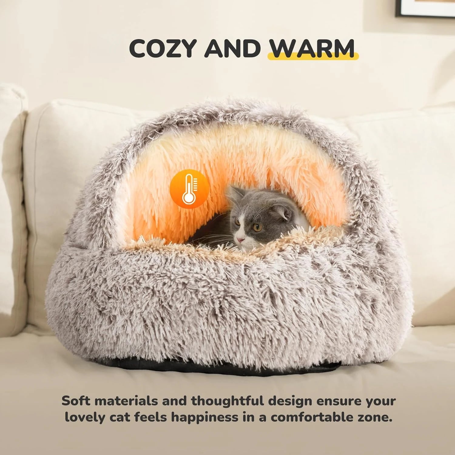 Cozy Winter Cat Cave Bed