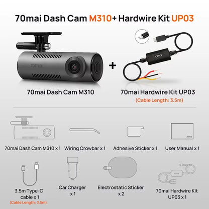 70Mai M310 Dash Cam with GPS & Parking Monitor