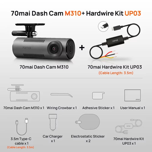 70Mai M310 Dash Cam with GPS & Parking Monitor