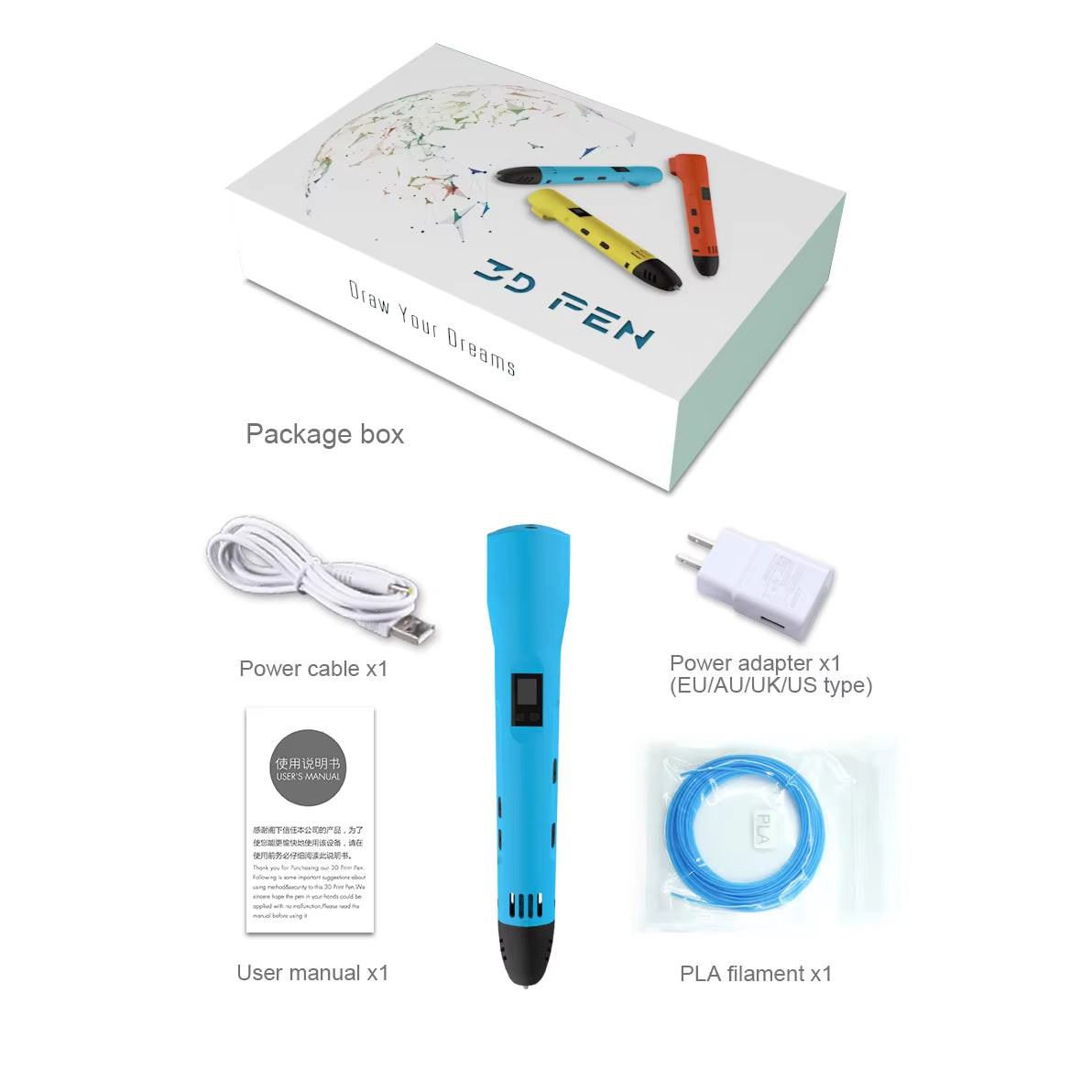 QCREATE Adjustable Temperature 3D Pen