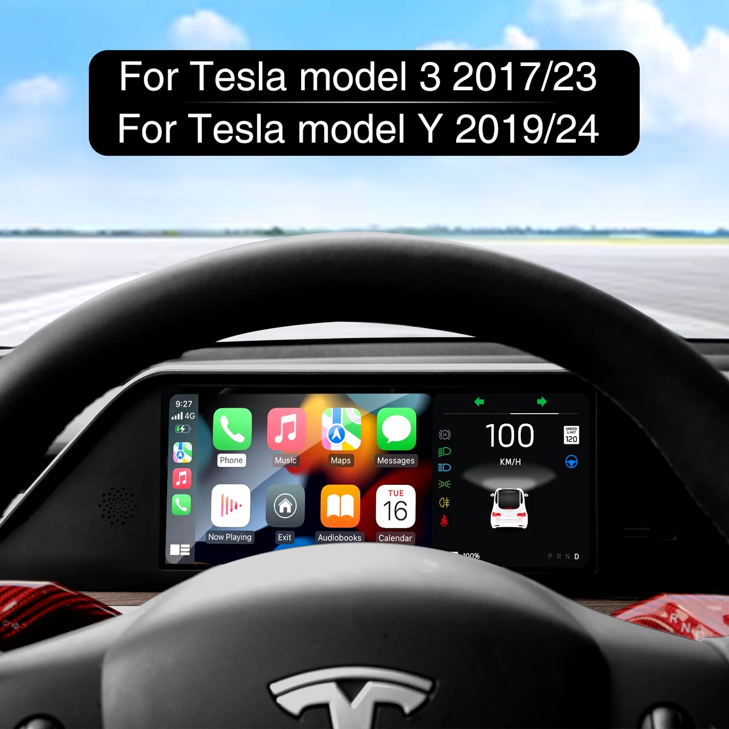 DriveVision HUD Display for Tesla Y with Frame