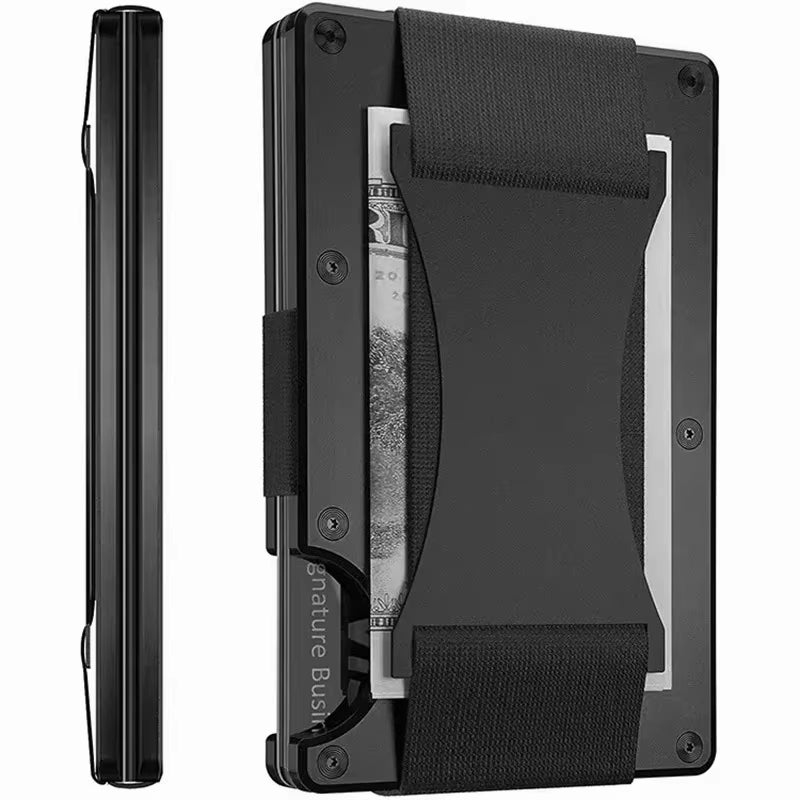 CarbonEdge Slim RFID Wallet with Money Clip