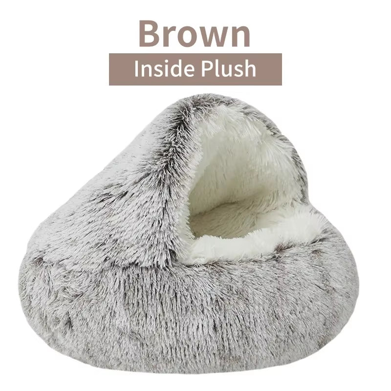 Winter Plush Pet Cat Bed