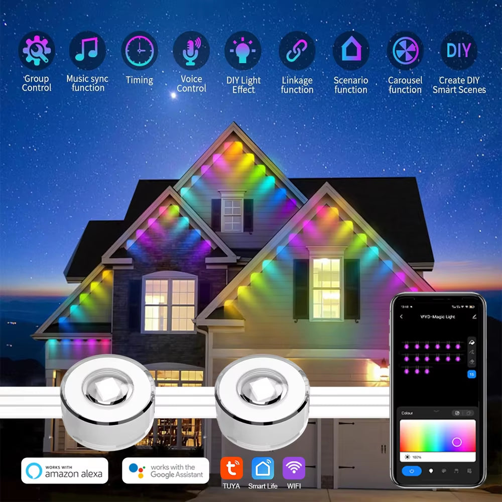 Smart WIFI RGBIC Outdoor Permanent Lights