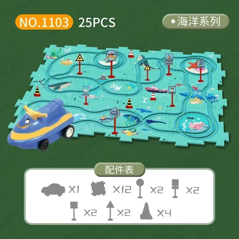 Puzzle Race Car Track Set