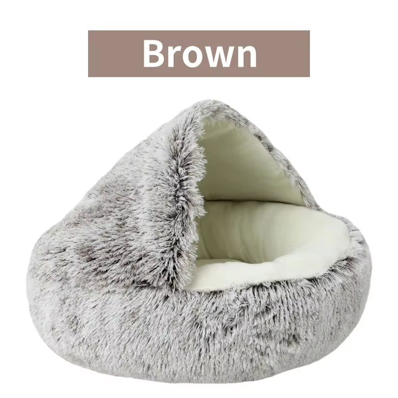 Winter Plush Pet Cat Bed