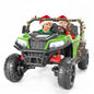 FUNTOK 24V 2 Seater Electric Ride on Toys for Big Kids W/ 20 " Large Seat, 4 X 200W Motors, 2WD/4WD Switchable Ride on UTV Dump Truck W/ Dump Bed, Remote Control, LED Lights, Bluetooth & Music, Red