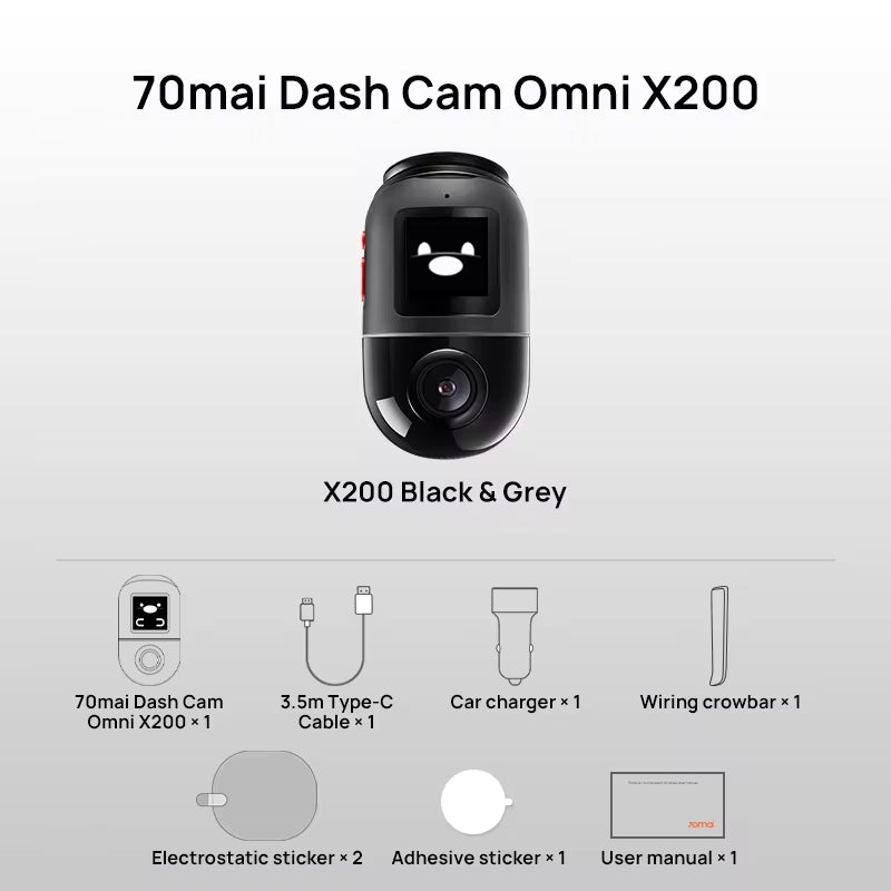 70Mai Omni X200 360° Full View Dash Cam