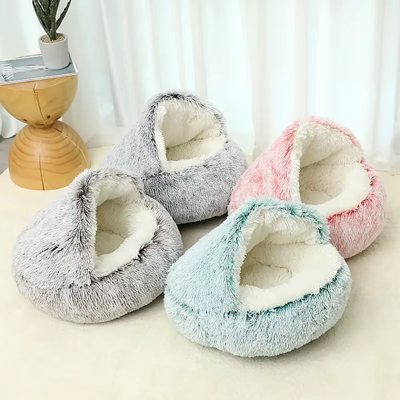 Winter Plush Pet Cat Bed