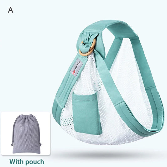 Baby Wrap Newborn Sling Dual Use Infant Nursing Cover Carrier Mesh Fabric Breastfeeding Carriers up to 130 Lbs (0-36M)