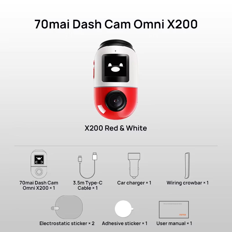 70Mai Omni X200 360° Full View Dash Cam