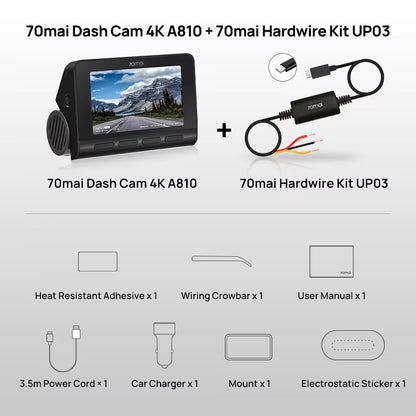 70Mai A810 4K Dash Cam with GPS