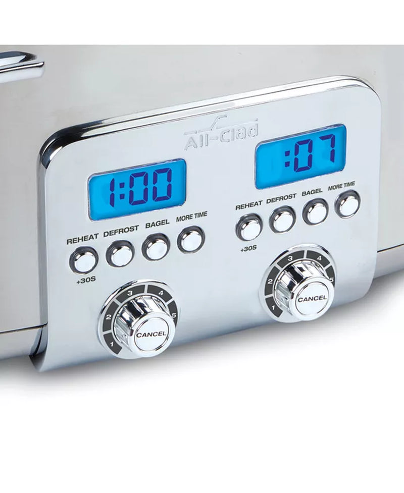 All-Clad TJ824D51 Stainless Steel Digital Toaster with Extra Wide Slot, 4-Slice, Silver