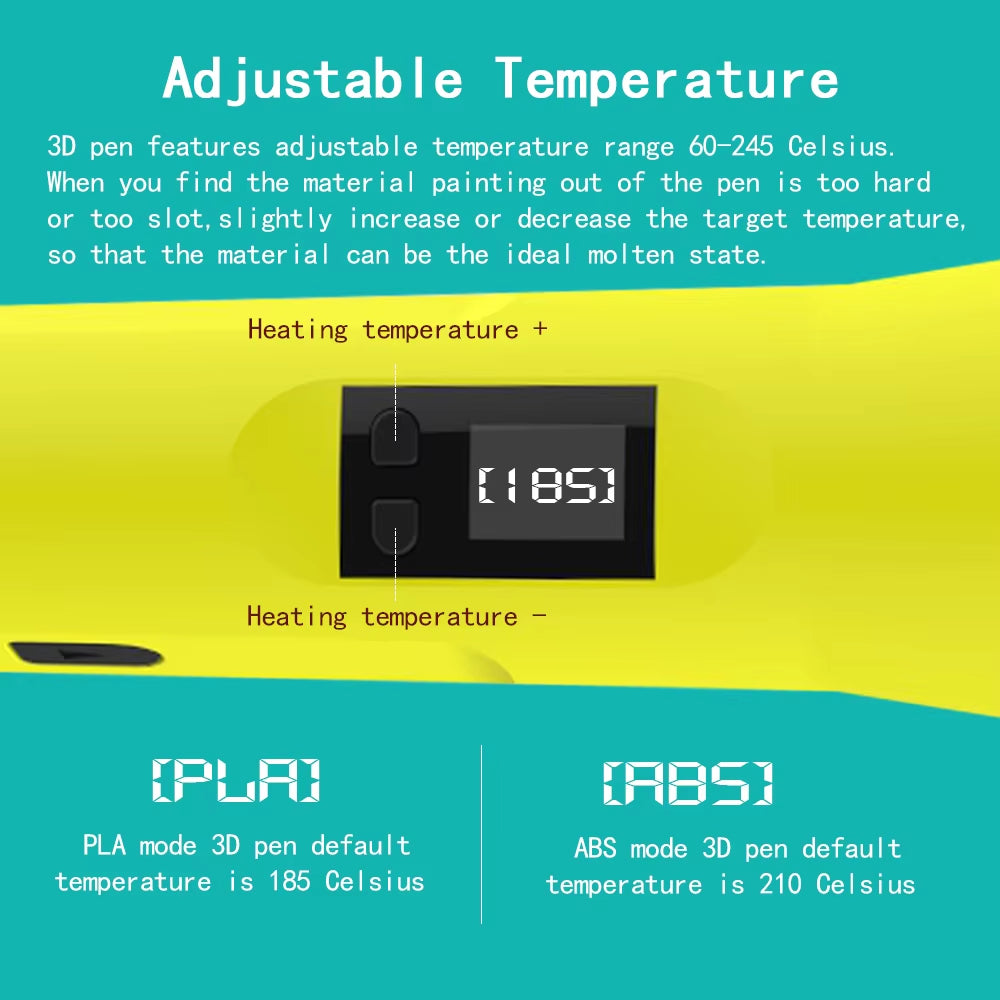 QCREATE Adjustable Temperature 3D Pen