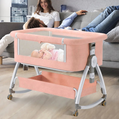 ANJORALA Baby Bassinet with Wheels
