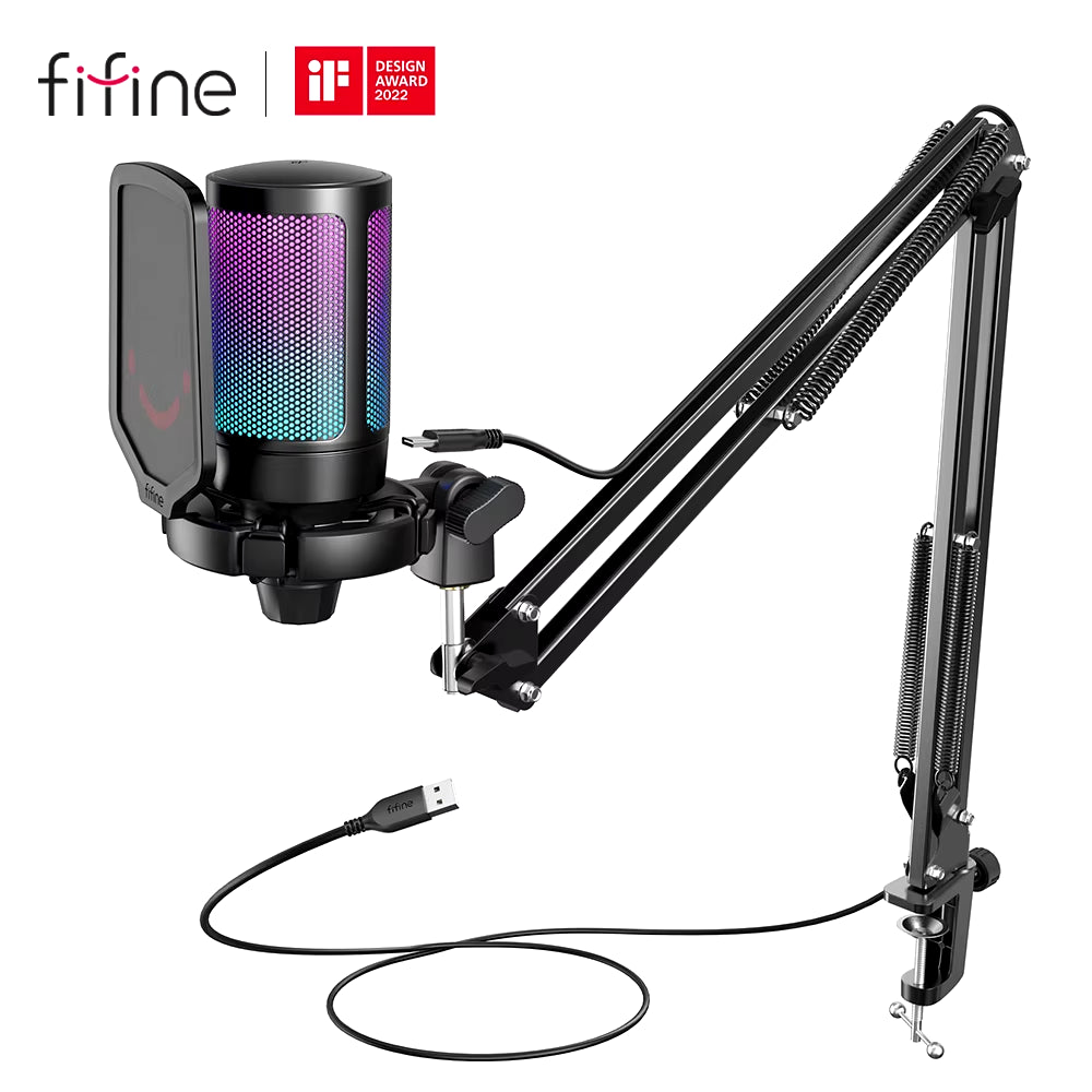 FIFINE RGB USB Gaming Microphone