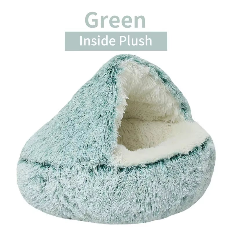 Winter Plush Pet Cat Bed