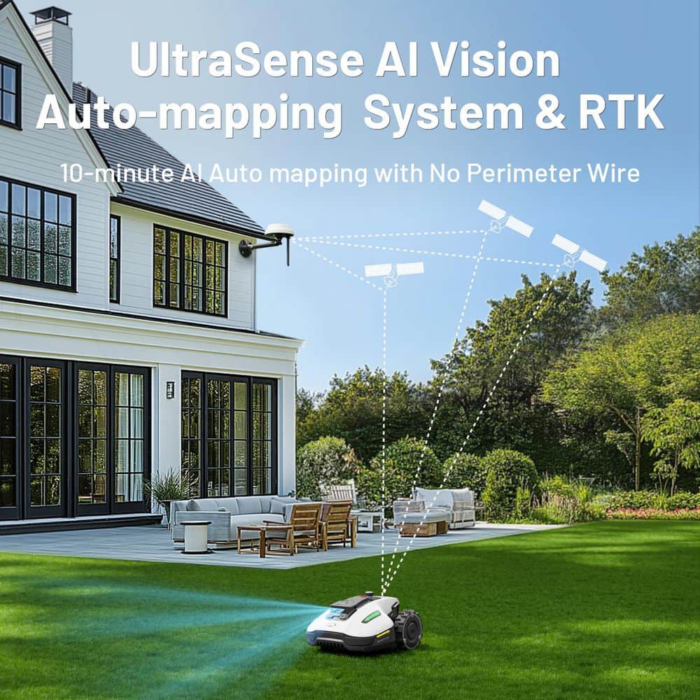 YUKA Mini 600H 7.5 In. Robot Lawn Mower (1/4 Acre) with AI Obstacle Avoidance and Multi-Zone Management