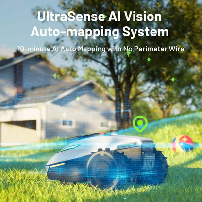 YUKA Mini 600H 7.5 In. Robot Lawn Mower (1/4 Acre) with AI Obstacle Avoidance and Multi-Zone Management